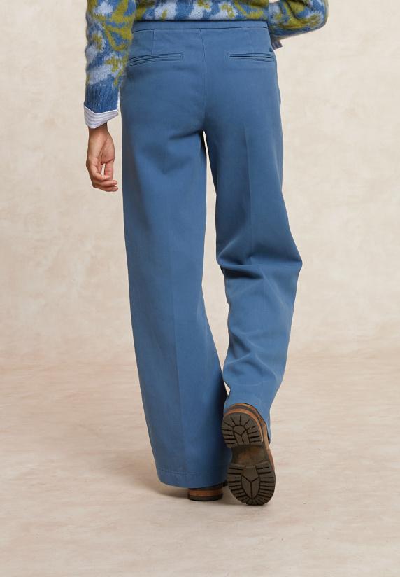 River Woods Lange Katoenen Broek Blauw