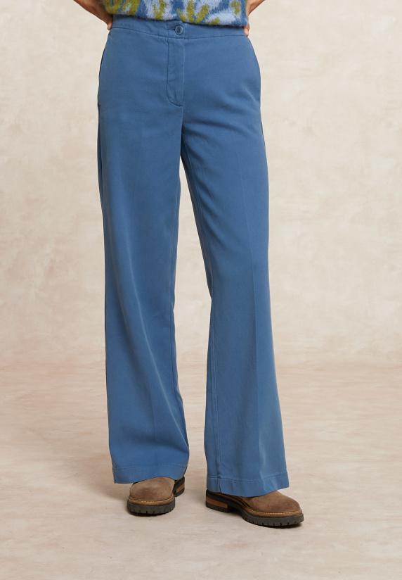 River Woods Lange Katoenen Broek Blauw