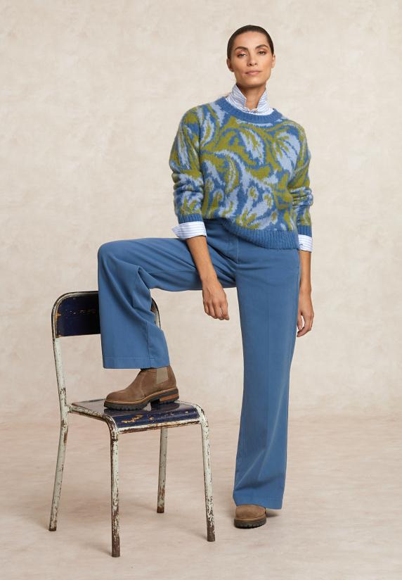 river woods Lange katoenen broek blauw