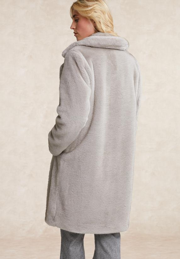 River Woods Lange Mantel In Imitatiebont Grijs