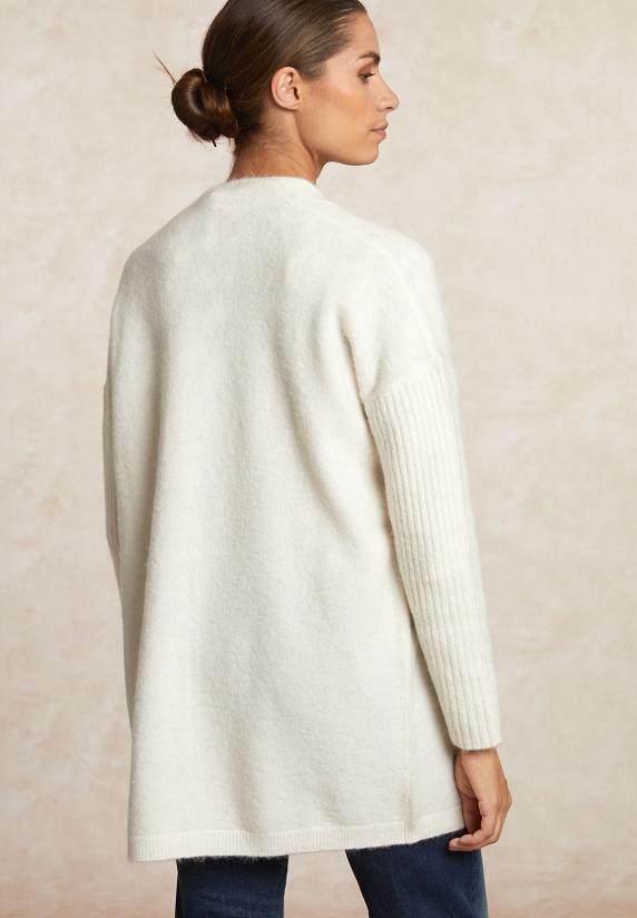 River Woods Lange V-hals Cardigan écru