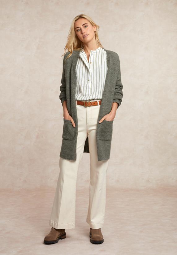 River Woods Lange V-hals Cardigan Khaki