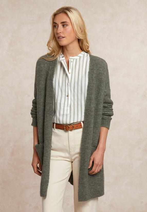 River Woods Lange V-hals Cardigan Khaki