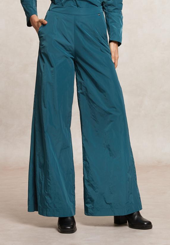 River Woods Lange Wijde Taffeta Broek Groen