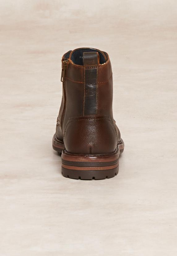 River Woods Lederen Enkellaarzen Met Veters Bruin