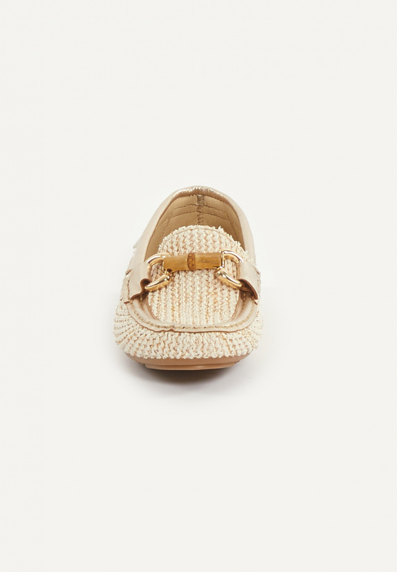 River Woods Lederen Gevlochten Loafers écru