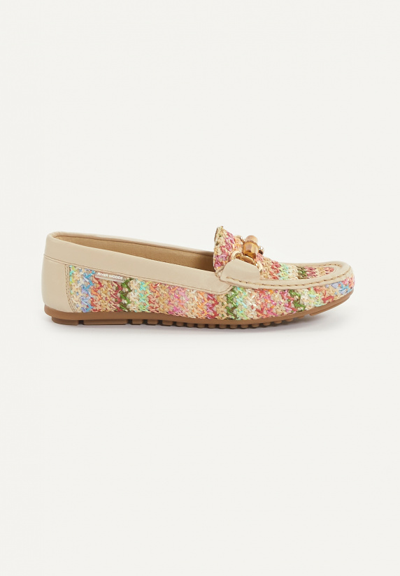 river woods Lederen gevlochten loafers multi
