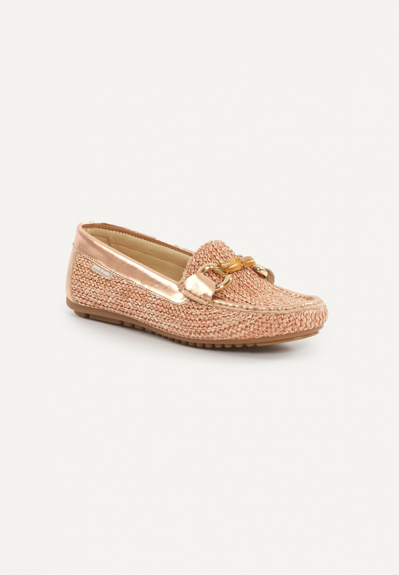 River Woods Lederen Gevlochten Loafers Roze