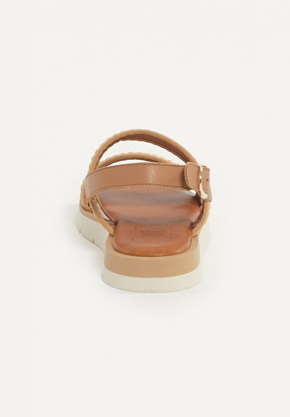 River Woods Lederen Gevlochten Sandalen Beige