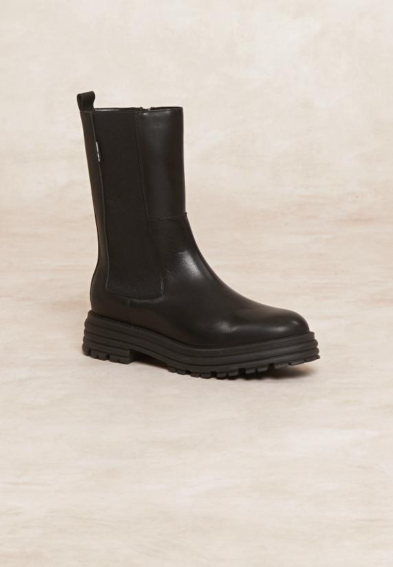 River Woods Lederen Laarzen Zwart