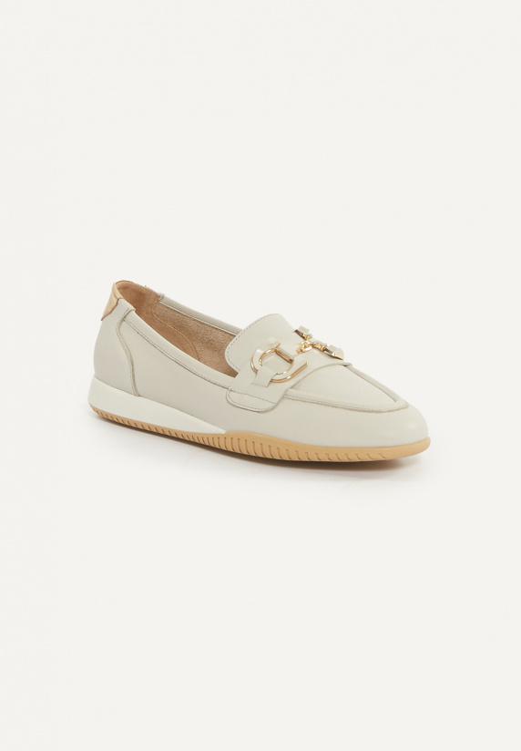 River Woods Lederen Loafers Beige