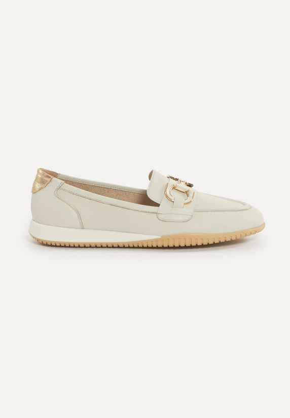 river woods Lederen loafers beige