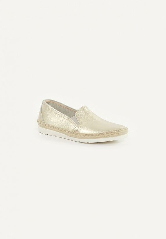 River Woods Lederen Loafers Goudkleur