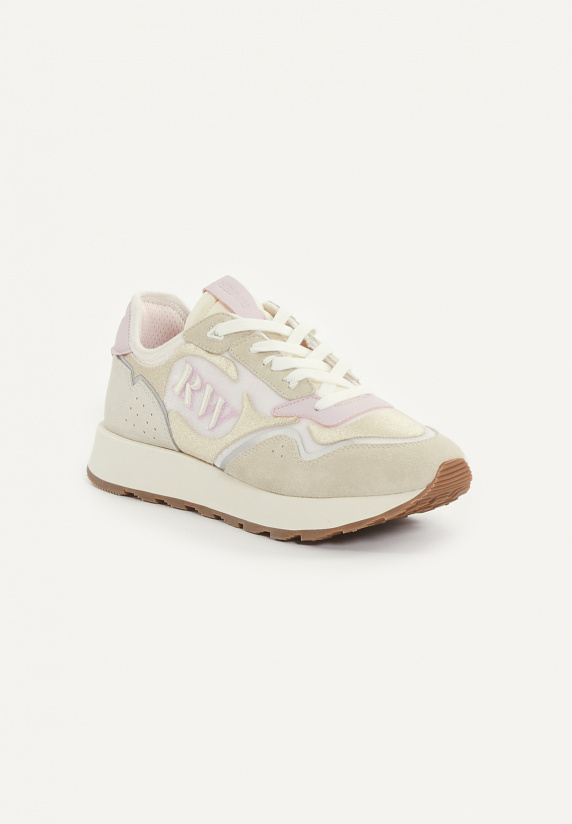 River Woods Lederen Sneakers Met Veters Beige
