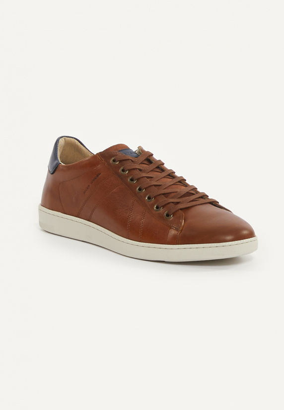 River Woods Lederen Sneakers Met Veters Bruin