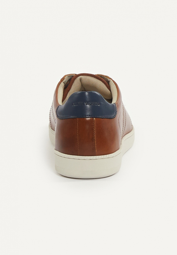River Woods Lederen Sneakers Met Veters Bruin