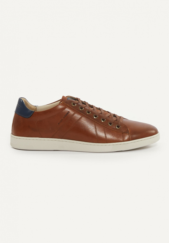 river woods Lederen sneakers met veters bruin