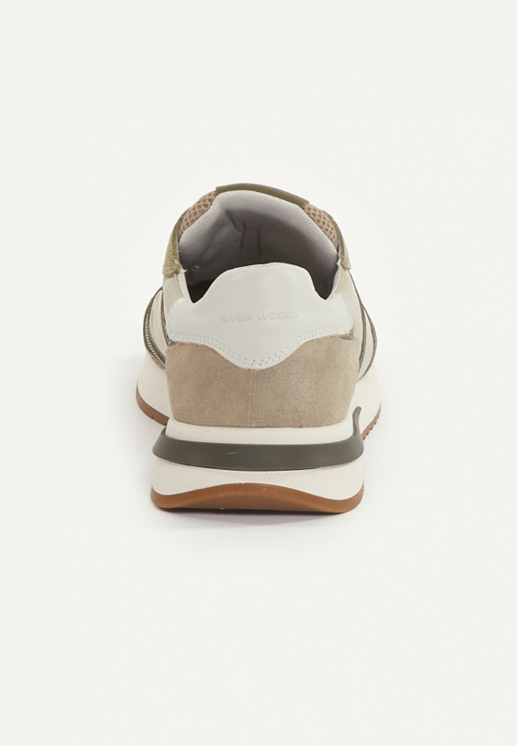 River Woods Lederen Sneakers Met Veters Kaki