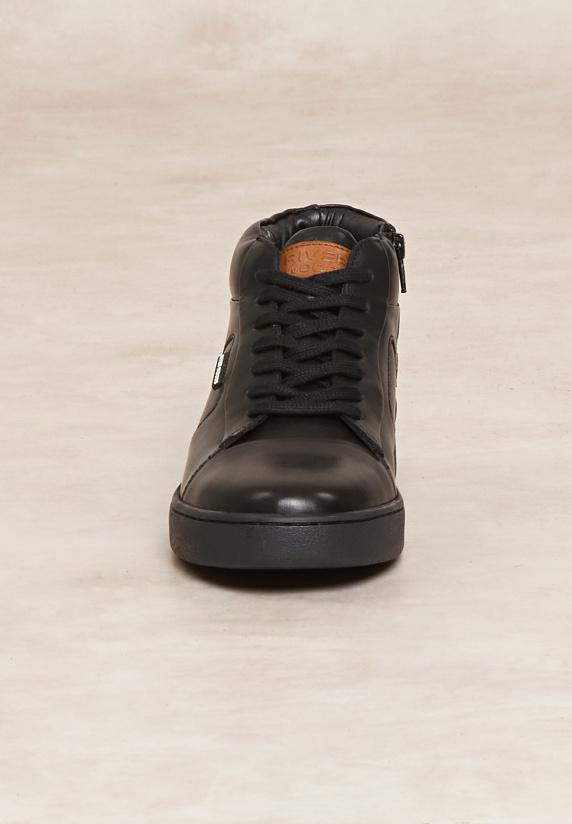 River Woods Lederen Sneakers Met Veters Zwart