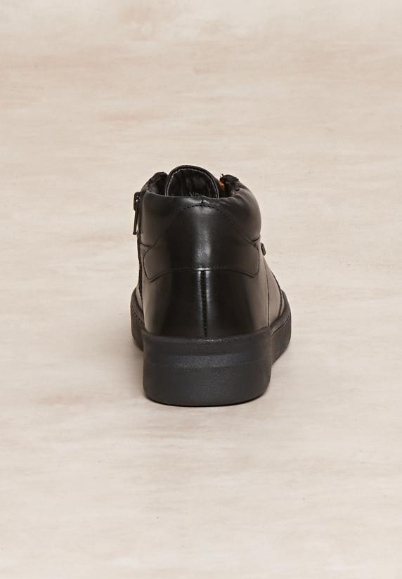 River Woods Lederen Sneakers Met Veters Zwart