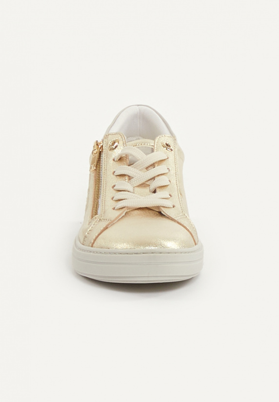 River Woods Lederen Sneakes Rits En Veters Goud