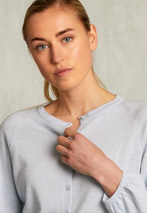 River Woods Lichtblauwe Cardigan Met Knopen