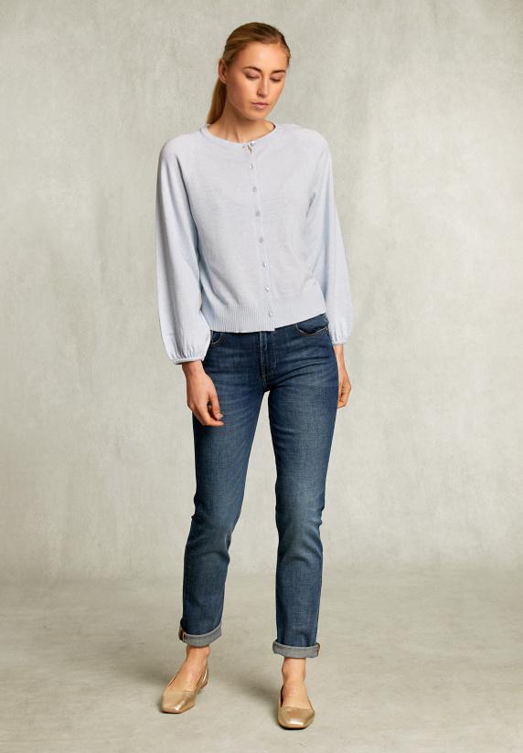 River Woods Lichtblauwe Cardigan Met Knopen