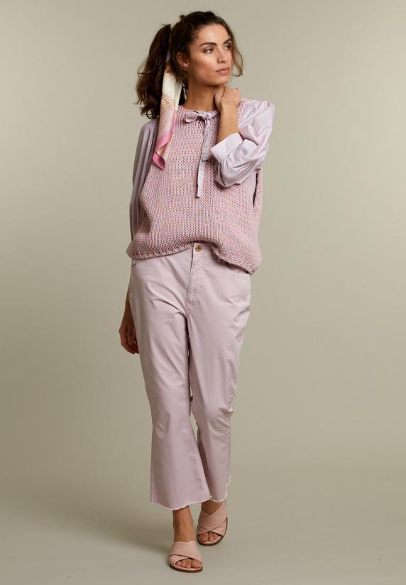 River Woods Lila Broek In Katoen