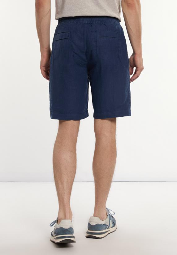 River Woods Linnen Short Met Plooien Indigo