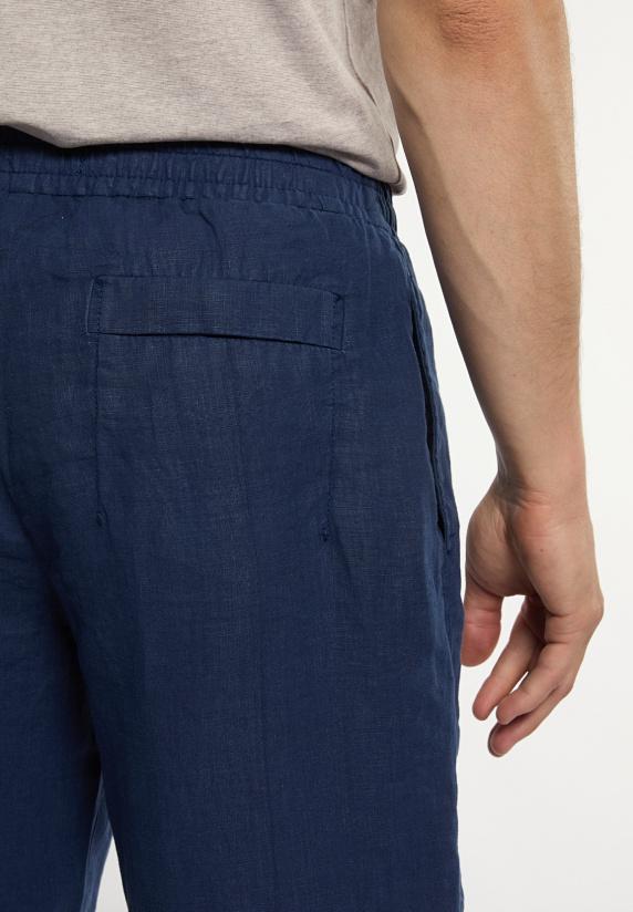 River Woods Linnen Short Met Plooien Indigo