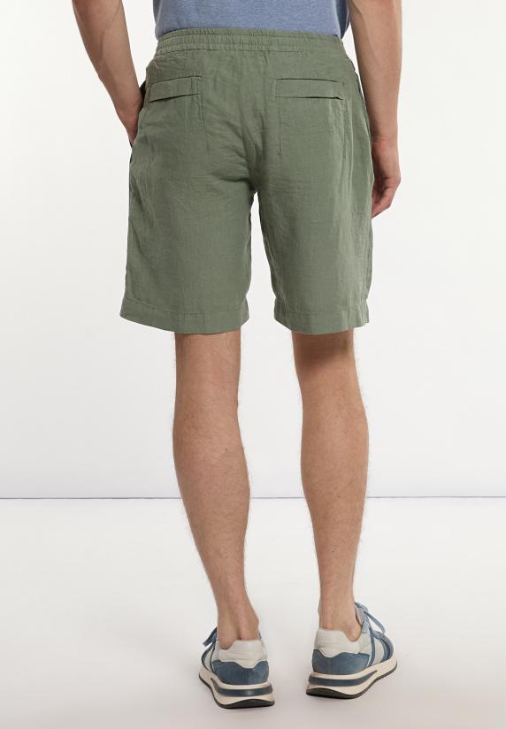 River Woods Linnen Short Met Plooien Moss