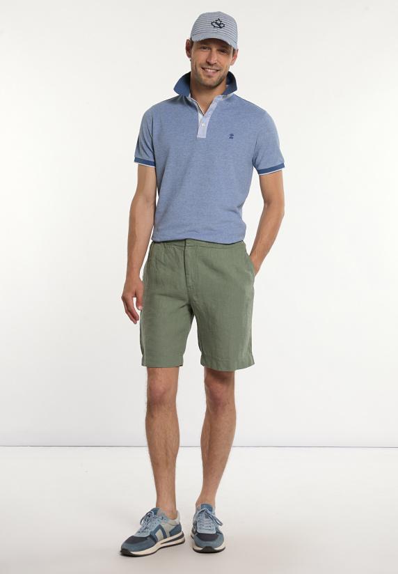 River Woods Linnen Short Met Plooien Moss