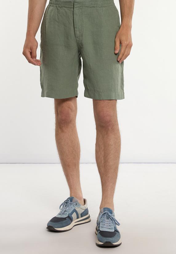 river woods Linnen short met plooien moss