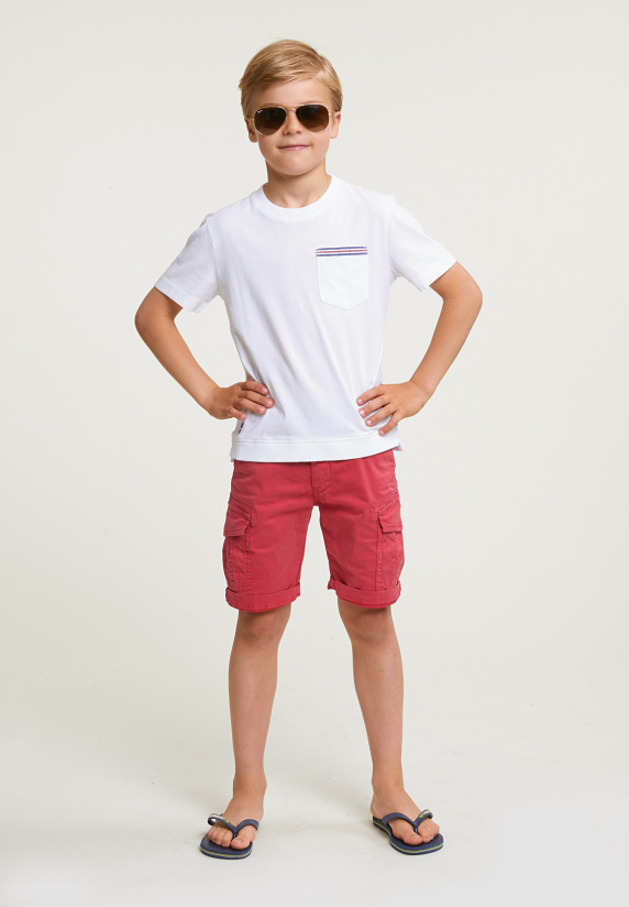 River Woods Loose Fit Fancy T-shirt Borstzak Wit