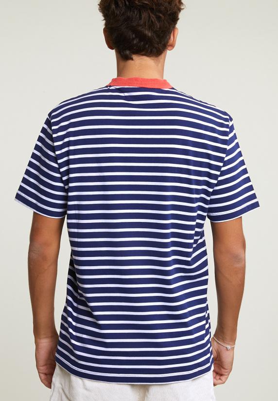 River Woods Loose Fit Gestreepte T-shirt Blauw/wit