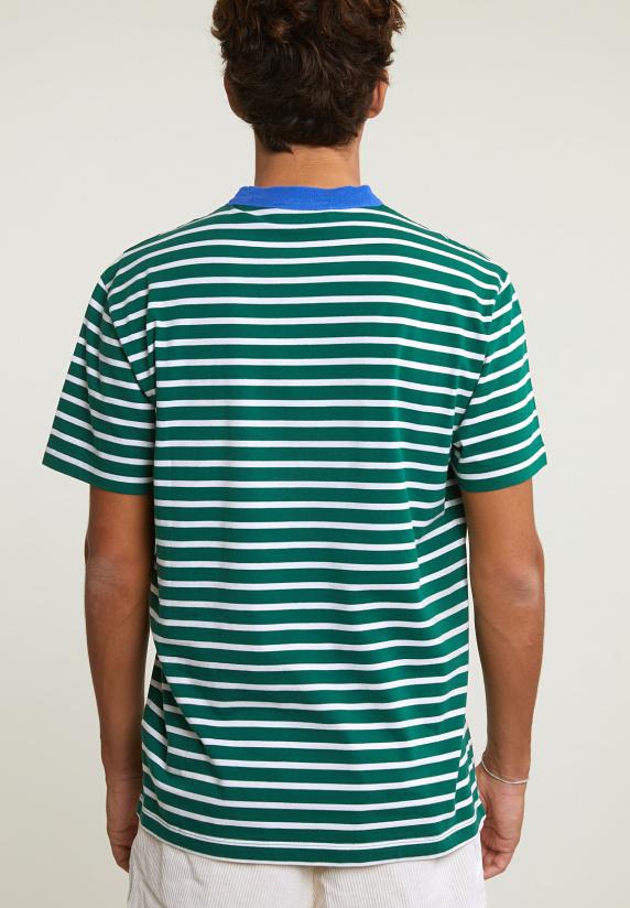 River Woods Loose Fit Gestreepte T-shirt Groen/wit