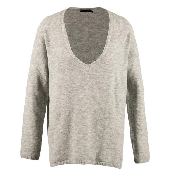 River Woods Loszittende Trui Met V-hals In Grijs