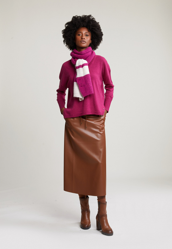 River Woods Magenta Basic V-hals Trui Lange Mouwen