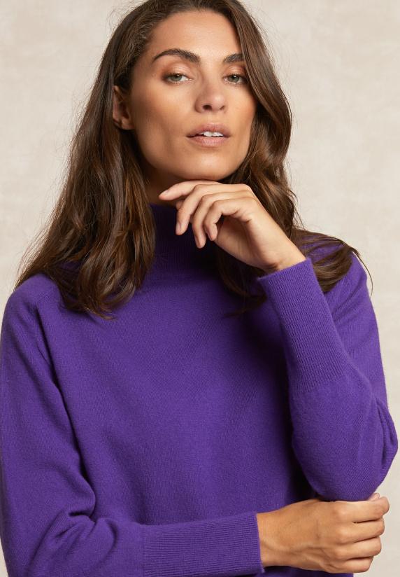 River Woods Merinotrui Opstaande Kraag Paars