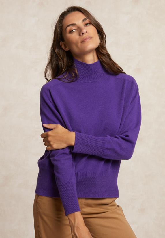 river woods Merinotrui opstaande kraag paars