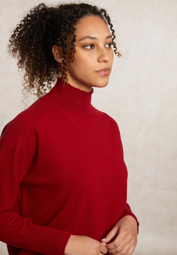 River Woods Merinotrui Opstaande Kraag Rood