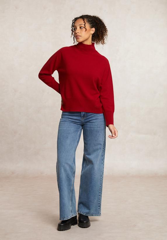 River Woods Merinotrui Opstaande Kraag Rood