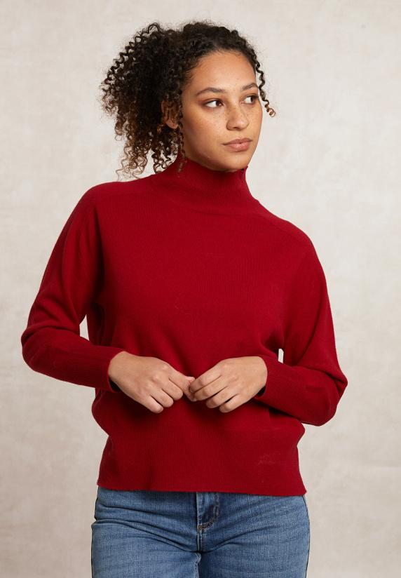 river woods Merinotrui opstaande kraag rood