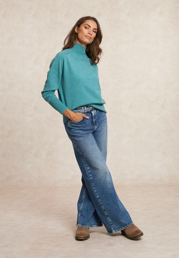 River Woods Merinotrui Opstaande Kraag Saliegroen