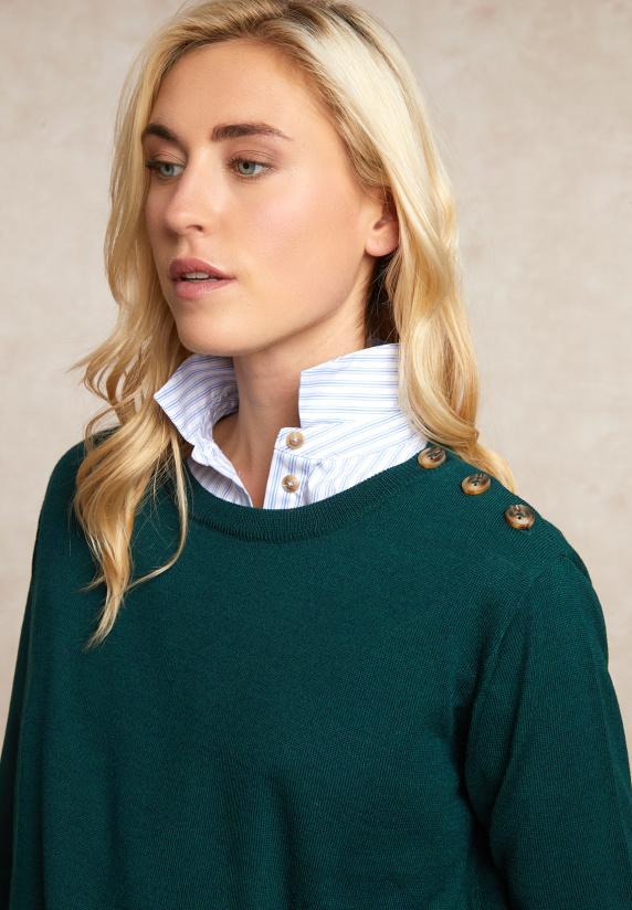 River Woods Merinotrui Rond Hals Groen