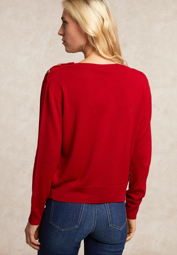 River Woods Merinotrui Rond Hals Rood