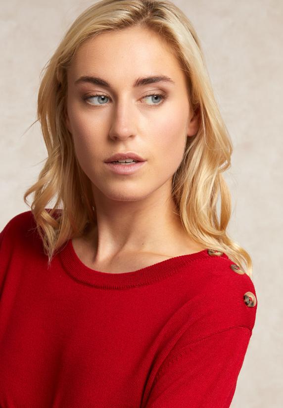 River Woods Merinotrui Rond Hals Rood