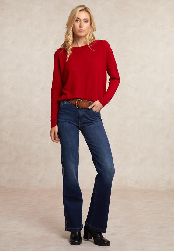 River Woods Merinotrui Rond Hals Rood