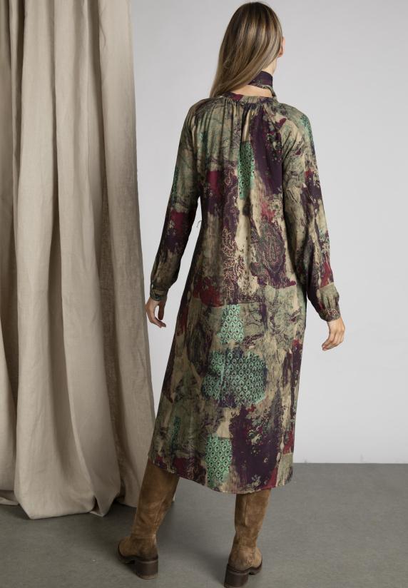 River Woods Midi-jurk In Katoen In Multi