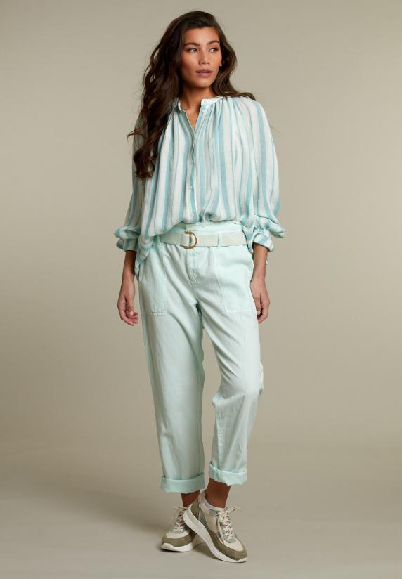 River Woods Mint Broek Met Ceintuur